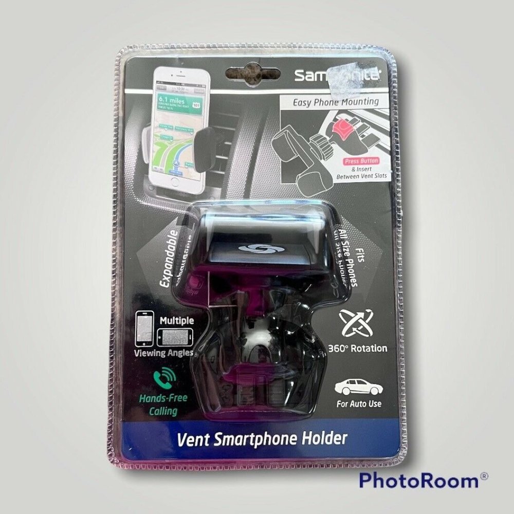 SAMSONITE Car AIR VENT SMARTPHONE HOLDER Scratch-Free 360 Rotation Hands-Free
